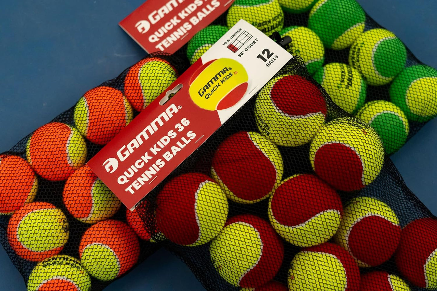 GAMMA Quick Kids 36, 60, & 78 Training Tennis Balls for Kids & Beginners, Low-Compression Core Reduces Speed & Bounce, Great for Tennis Practice, USTA & ITF Approved for Use in 10 & Under Tournaments