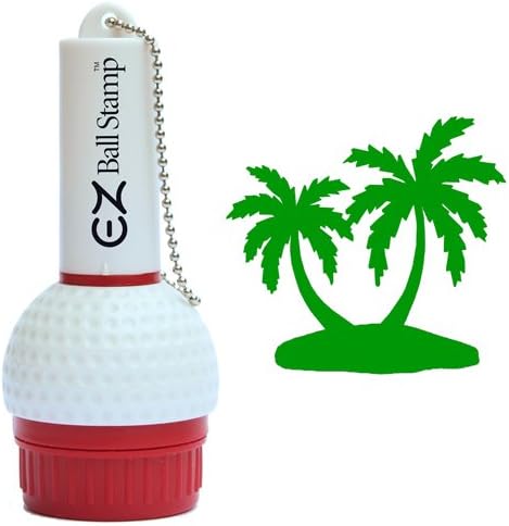 EZBallStamp Golf Ball Stamp Marker (Green Palm Trees)