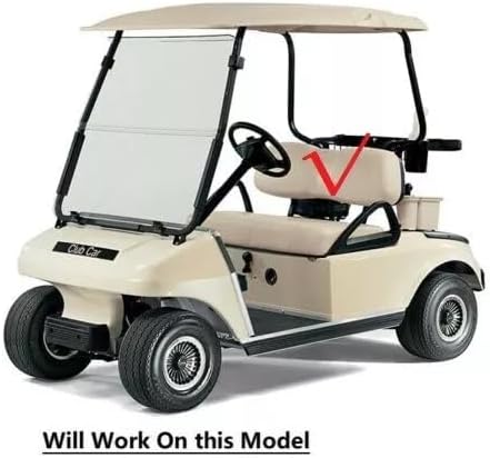 Huskey Parts Company Golf Cart Seat Cushion Set for Front Seat Lean Back & Bottom, Beige Color for Club Car DS 2005 and Up, Golf Cart Front Seat Replacement with Mounting Hardware and Hinges