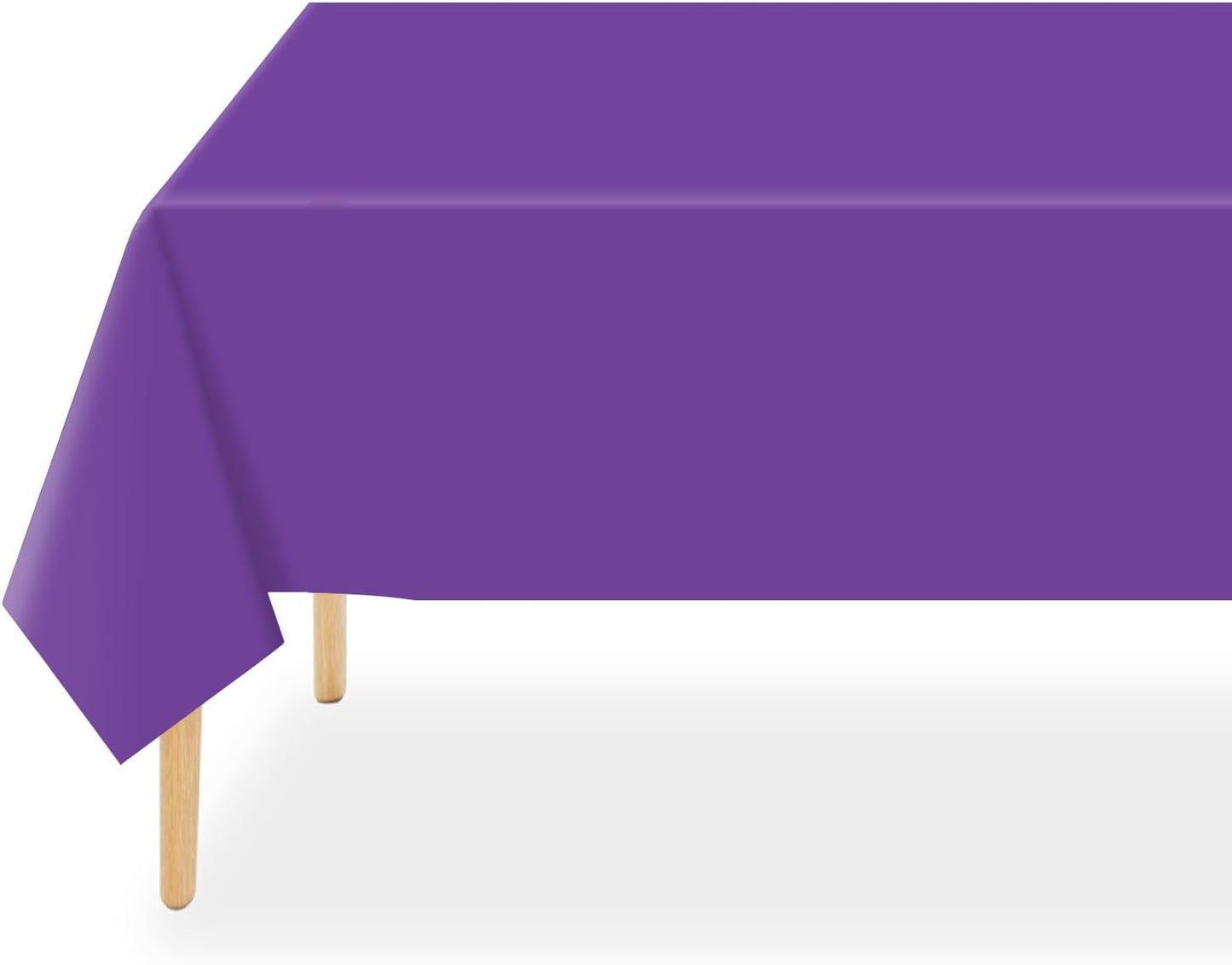 QIKSION Plastic Table Cloth Disposable 3 Pack, 54 x 108 Inch Tablecloths for Rectangle Tables, Purple Plastic Table Cover