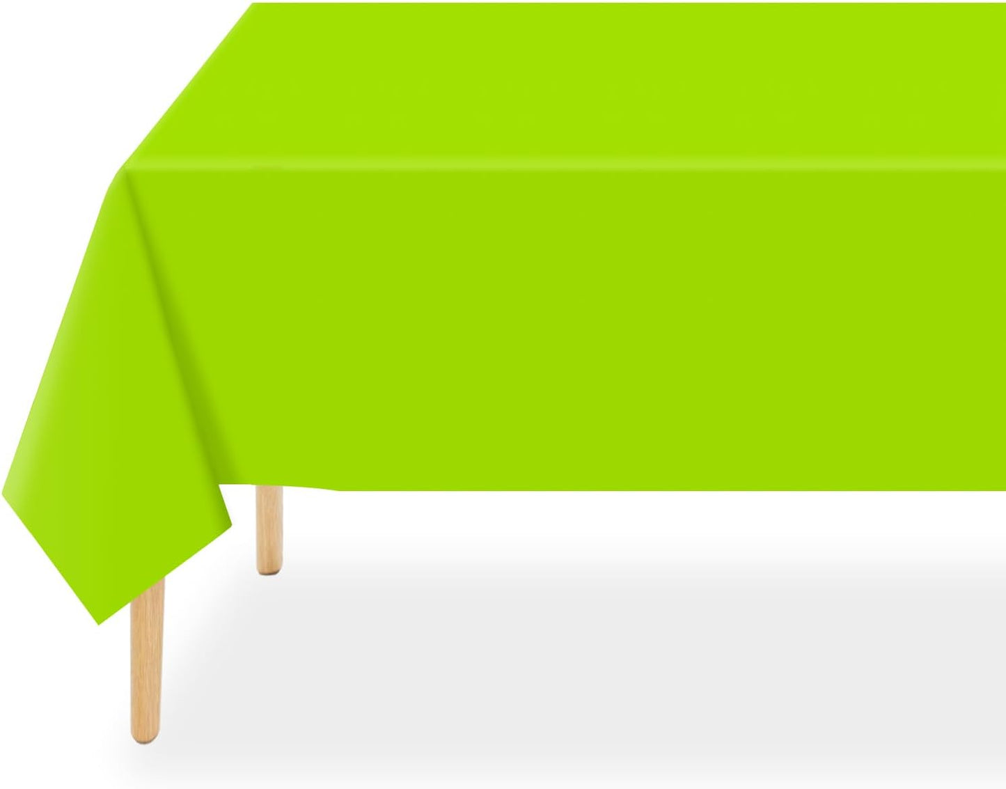 QIKSION Plastic Table Cloth Disposable 3 Pack, 54 x 108 Inch Tablecloths for Rectangle Tables, Lime Green Plastic Table Cover