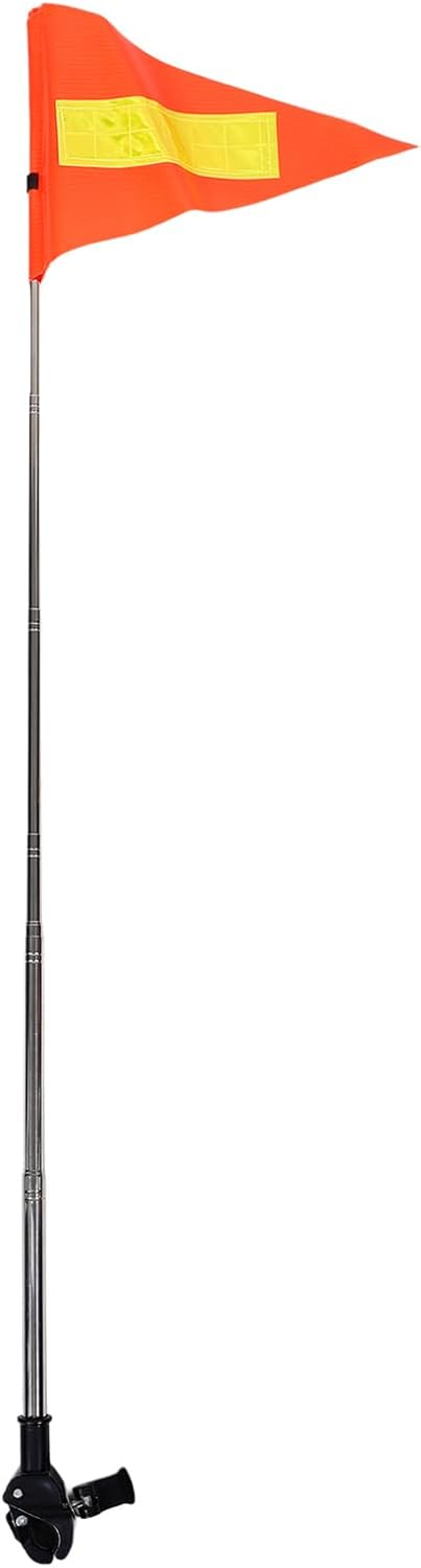 VOSAREA Golf Cart Flag Pole Reflective Golf Cart Safety Banner Telescopic Orange Safety Flag Adjustable Height Flagpole Wheelchairs