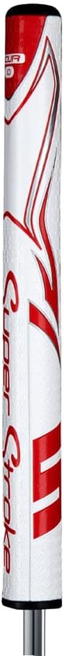 SuperStroke Zenergy Tour 5.0 Golf Putter Grip with No Taper Enhanced SPYNE Technology, New Multi-Zone Texturing and Tech-Port, White/Red