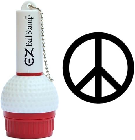EZBallStamp Golf Ball Stamp Marker (Black Peace Sign)