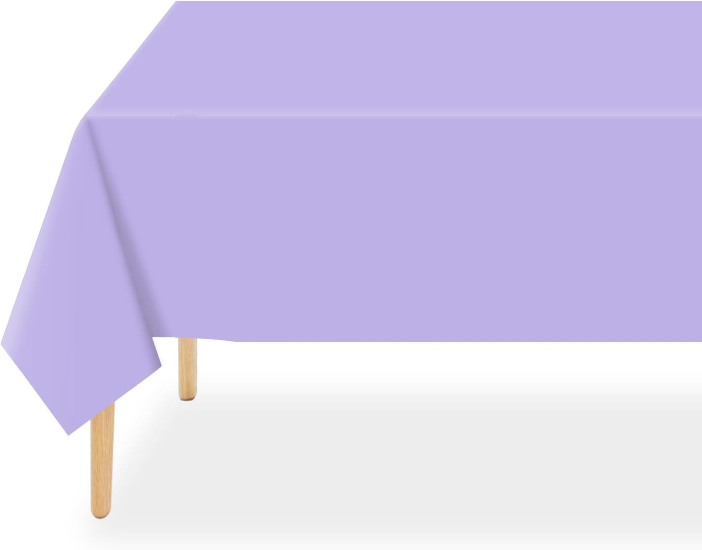 QIKSION Plastic Table Cloth Disposable 12 Pack, 54 x 108 Inch Tablecloths for Rectangle Tables, Lavender Plastic Table Cover