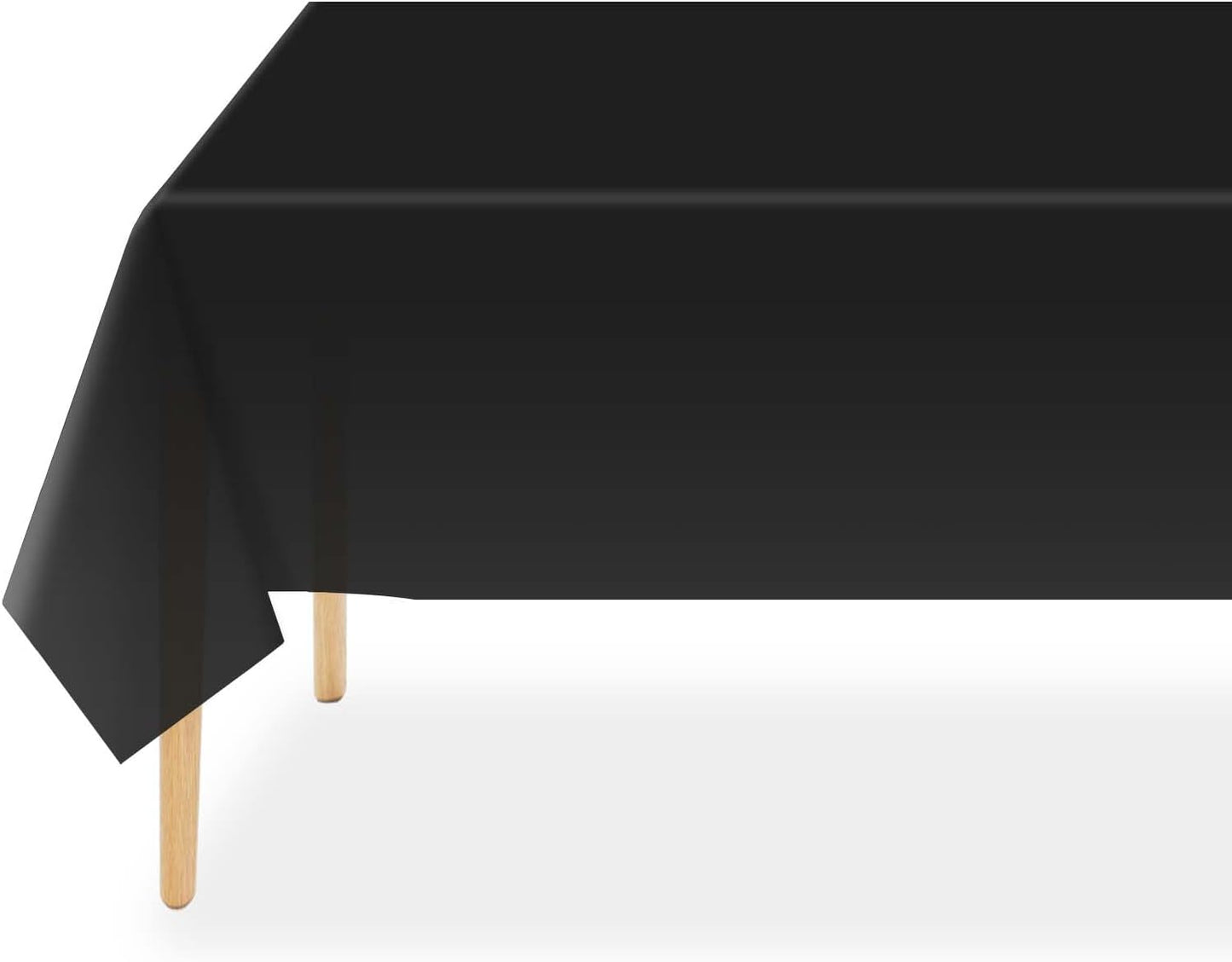 QIKSION Plastic Table Cloth Disposable 12 Pack, 54 x 108 Inch Tablecloths for Rectangle Tables, Black Plastic Table Cover