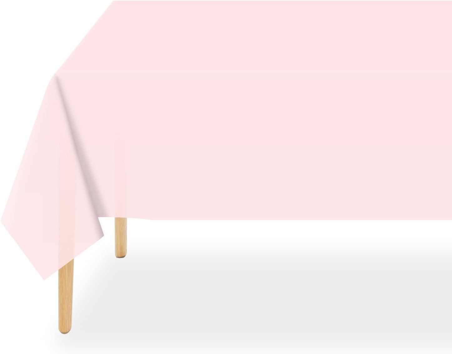 QIKSION Plastic Table Cloth Disposable 3 Pack, 54 x 108 Inch Tablecloths for Rectangle Tables, Pink Plastic Table Cover