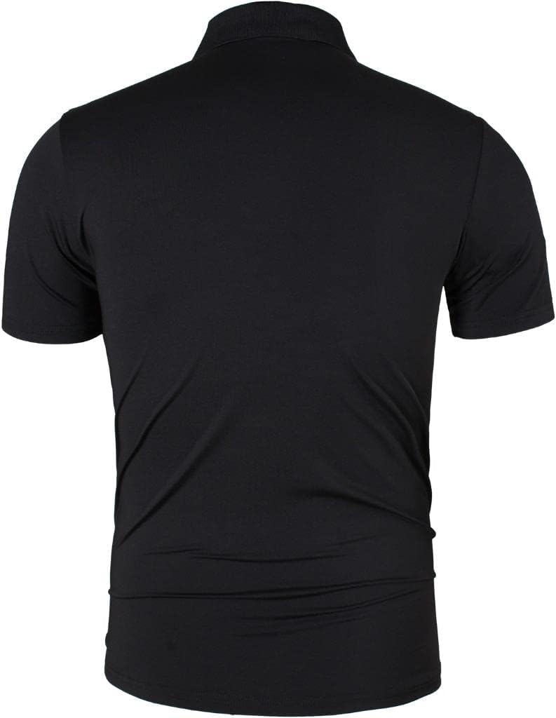 jeansian Men's Sport Outdoor Quick Dry Fit Short Sleeves Polo Tee Shirt Tshirt T-Shirt Tops Golf Tennis Bowling LSL195