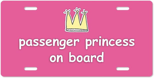 Unique Vanity License Plates | 16 Individual Designs | 3 Sizes (Automobile, Golf Cart, Motorcycle/Bike) | Made in U.S.A. | Custom Car Tags (Passenger Princess, Motorcycle/Bike (6" x 3"))