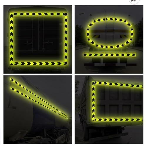 SWRT 2 Inch X 160 FT Reflective Tape Outdoor Waterproof Black & Green Reflective Tape Heavy Duty Strong Adhesive Hazard Caution Safety Warning Tape Reflector Conspicuity Tape for Trailer