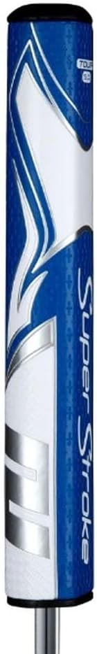 SuperStroke Zenergy Tour 5.0 Golf Putter Grip with No Taper Enhanced SPYNE Technology, New Multi-Zone Texturing and Tech-Port, Blue/White