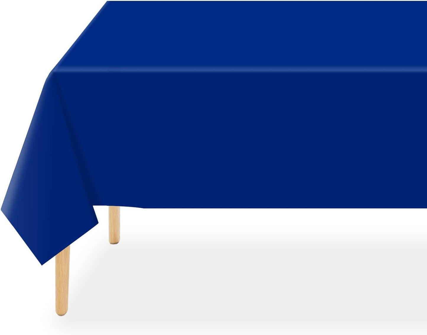 QIKSION Plastic Table Cloth Disposable 12 Pack, 54 x 108 Inch Tablecloths for Rectangle Tables, Royal Blue Plastic Table Cover