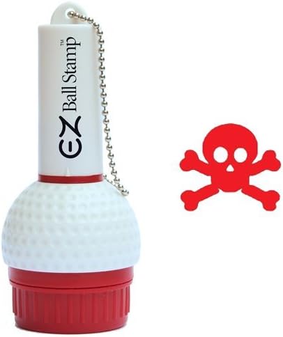 EZBallStamp Golf Ball Stamp - Red Skull & Crossbones