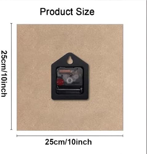 Ping Pong Square Clock Silent No Tick Battery Powered Home Decor Wooden Wall Clock for Living Room Kitchen Bathroom Farmhouse 10inch