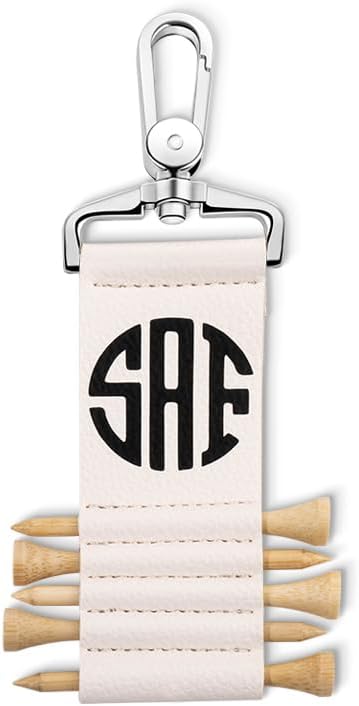 callie Personalized Monogram Golf Tees Holders with 5 Tees, Custom Golf Bag Tag, Golf Accessory Gifts for Mom, Dad, Women,Men