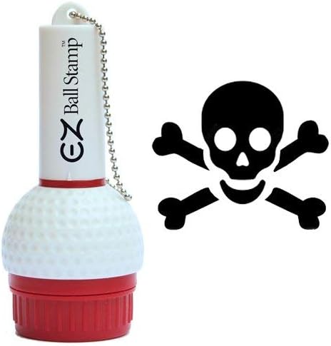 EZBallStamp Golf Ball Stamp Marker (Black Skull & Crossbones)