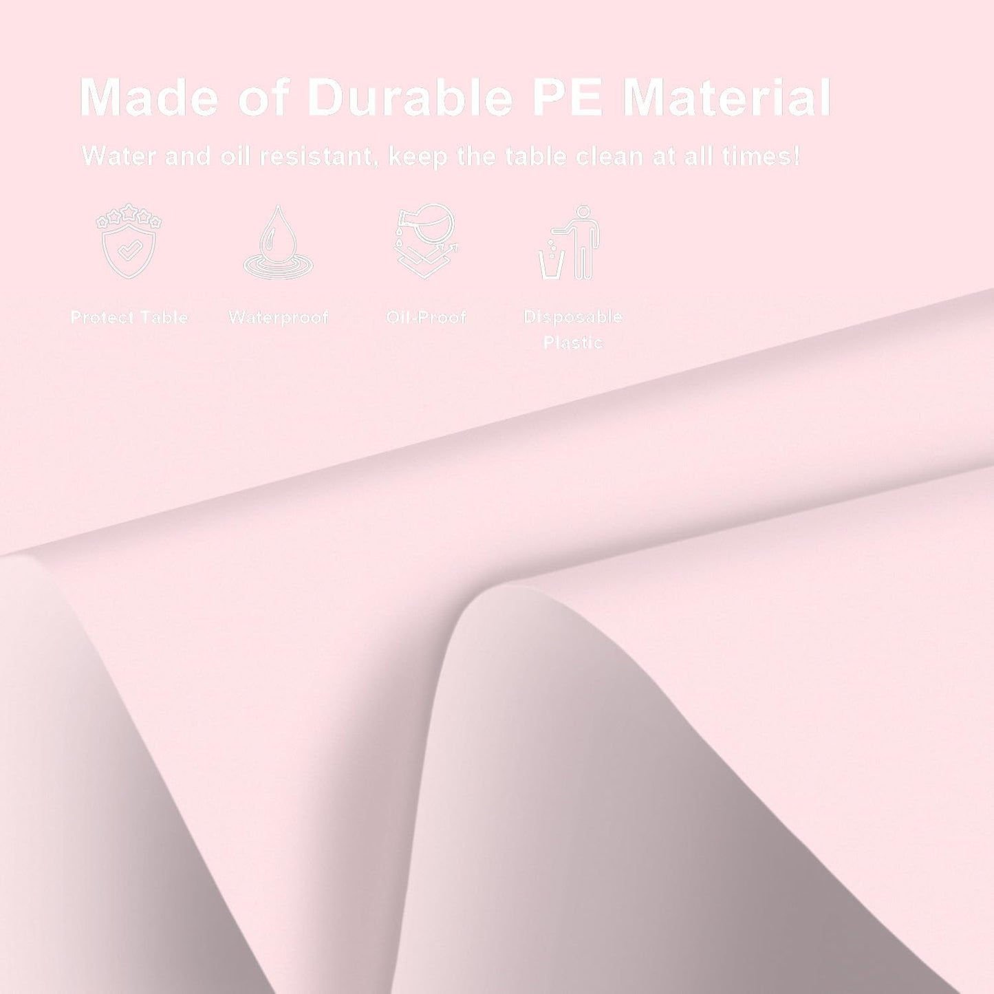 3 Pack Round Disposable Pink Tablecloth, Pink Plastic Table Cloths for Parties Disposable, 84x84 in Waterproof Camping Tablecloth for Birthday Party Baby Shower Picnic School