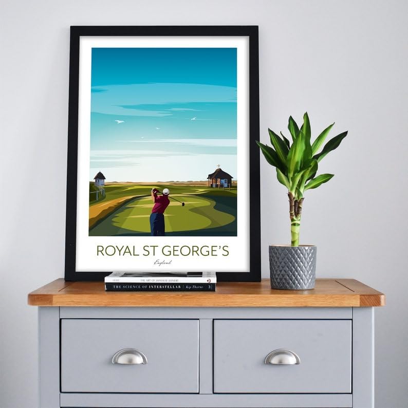 Royal St George's Golf Print - The Open Championship Poster, Royal St George's Golf Poster, England Golf Course Print, Golf Wall Art, Open Championship Artwork, Golf Decor (Unframed) (24x36)