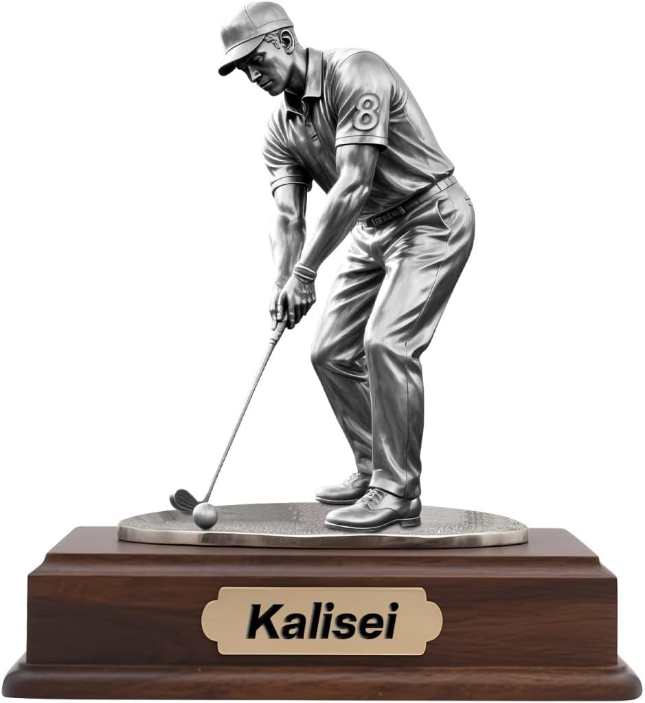Personalized Golf Lovers Ornament Sign Custom Name Flat Desk Sign Art Golf Player Acrylic Plaque Home Garage Men Cave Desk Decor Plaque Gifts for Man Dad Grandpa Christmas Birthday Decoration