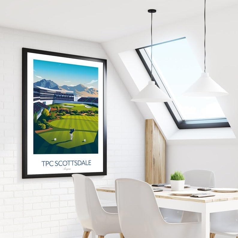 Nationcog TPC Scottsdale Golf Print Arizona - WM Phoenix Open - Stadium Course 16th Hole; TPC Scottsdale Golf Poster; Scottsdale Golf Course Art; Arizona Golf Artwork (Unframed) (16x24)