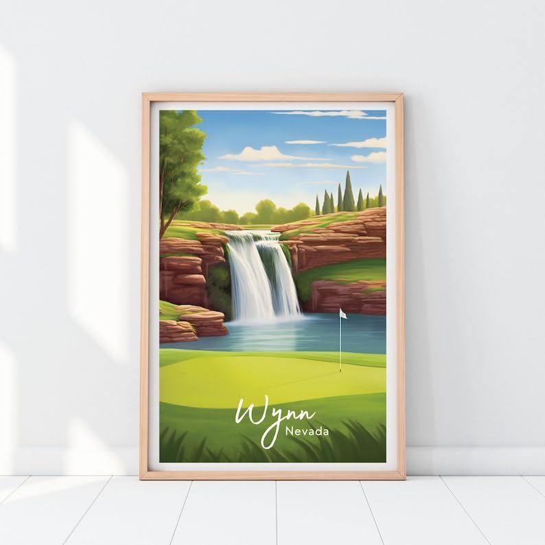 Nationcog Wynn Golf Poster, Vintage Nevada Travel Wall Art Print, Retro Resort Golf Artwork, Classic Decor Gift for Men, Office or Man Cave (Unframed) (11x14)