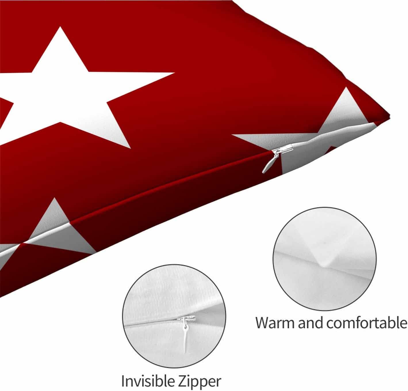 Mugod Pillow Case Red Stars Flag,Cushion Cover Case 20x30 Inches for Home Sofa Bedroom Living for Women Men