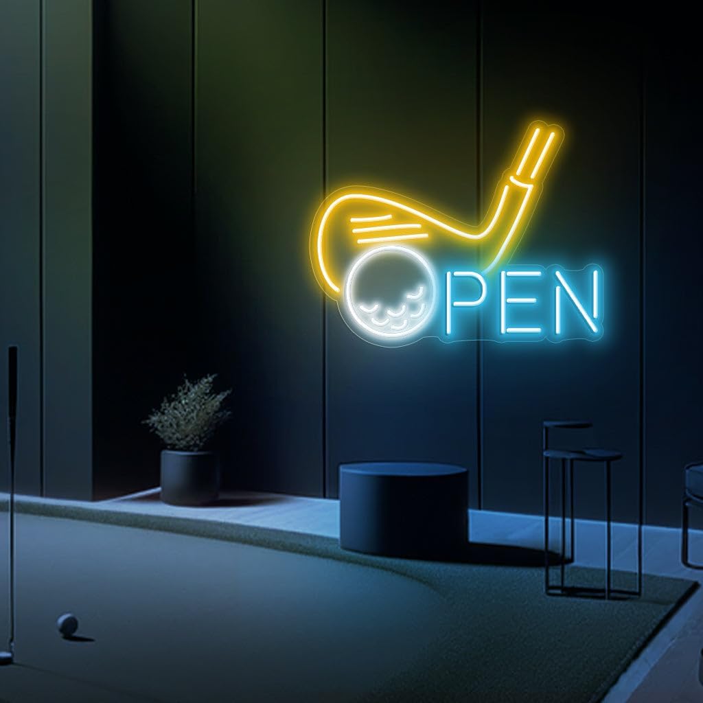 Golf Neon Sign (LARGE - 30x23'') Golf Open Led Sign Golf Led Light Personalized Golf Golf Wall Art Custom Golf Neon Sign Golf Wall Decors Golf Open Gifts (30x23")