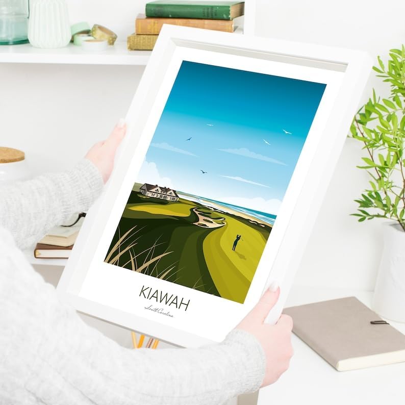 Kiawah Island Golf Print - Ocean Course Clubhouse - US PGA Championship; Kiawah Golf Poster; Kiawah Island Print; South Carolina Golf; Vintage Golf Artwork (Unframed) (12x18)