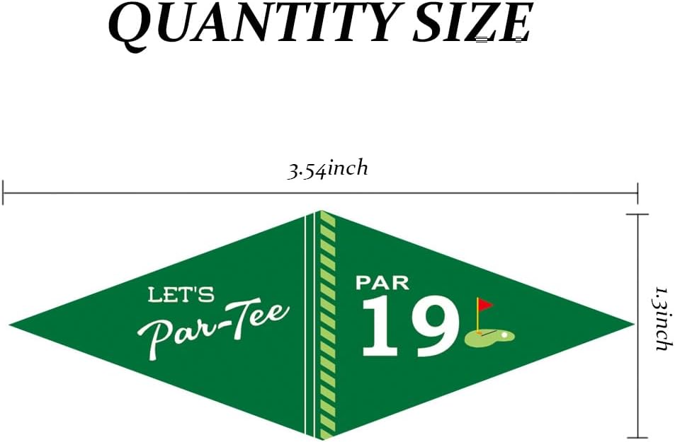 Golf Themed Toothpick Flags, 20 PCS Par 19 Let's Par-Tee Birthday Cocktail Picks Mini Stick Cupcake Toppers for 19th Birthday Party Food Bar Decorations