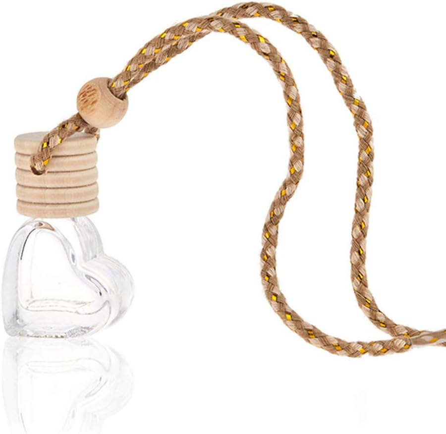 Car Aromatherapy Essential Oil Diffuser, 10 Pack Car Air Freshener Hanging Perfume Bottle Fragrance Decor Accessories Auto Window Ornament (heart)