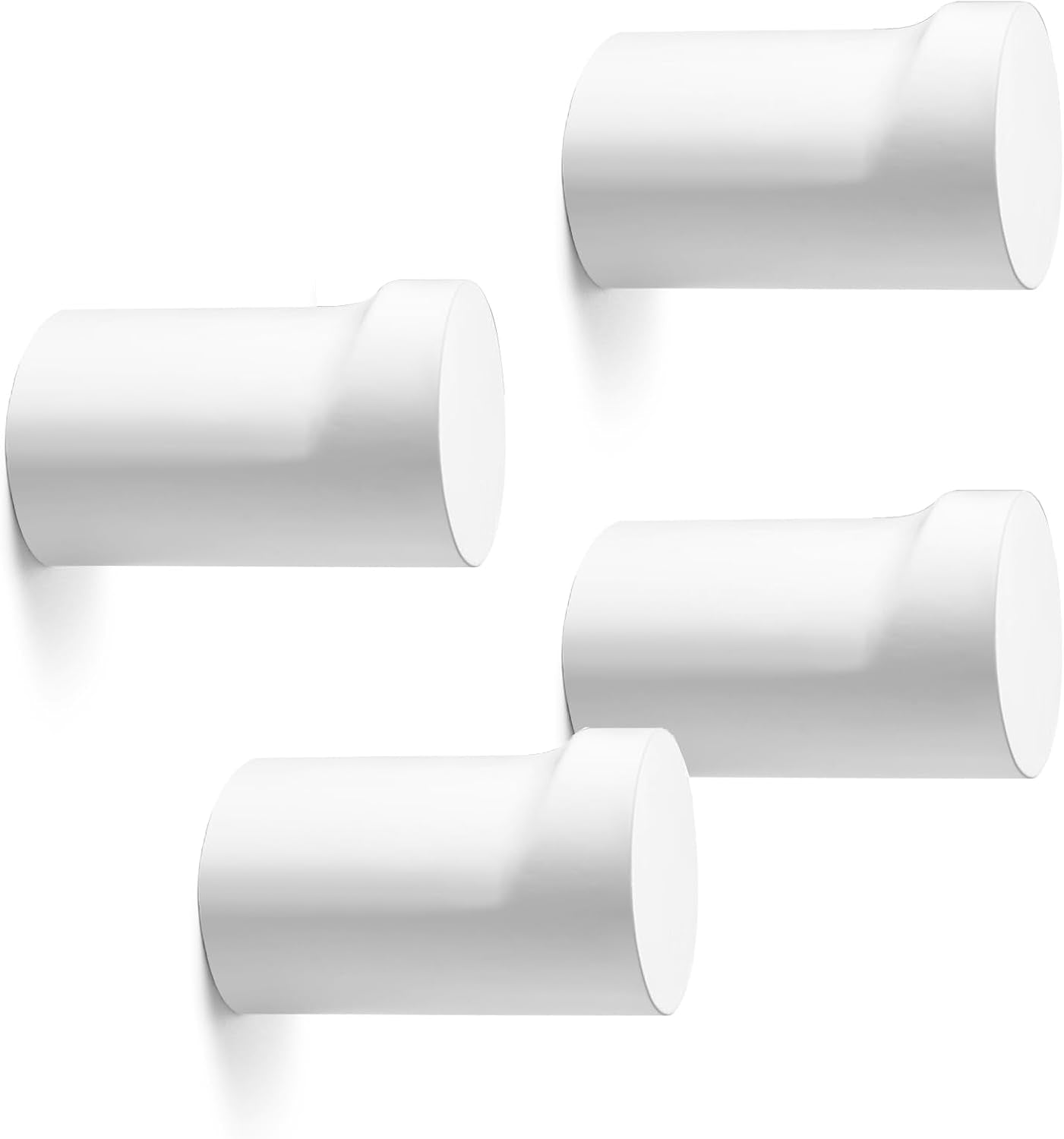 Wood Wall Hooks, 4 Pack White Decorative Coat Hooks Wall Mounted, Modern Hat Hooks Heavy Duty Entryway Wall Hangers for Hanging Purse, Towels, Clothes, Backpack