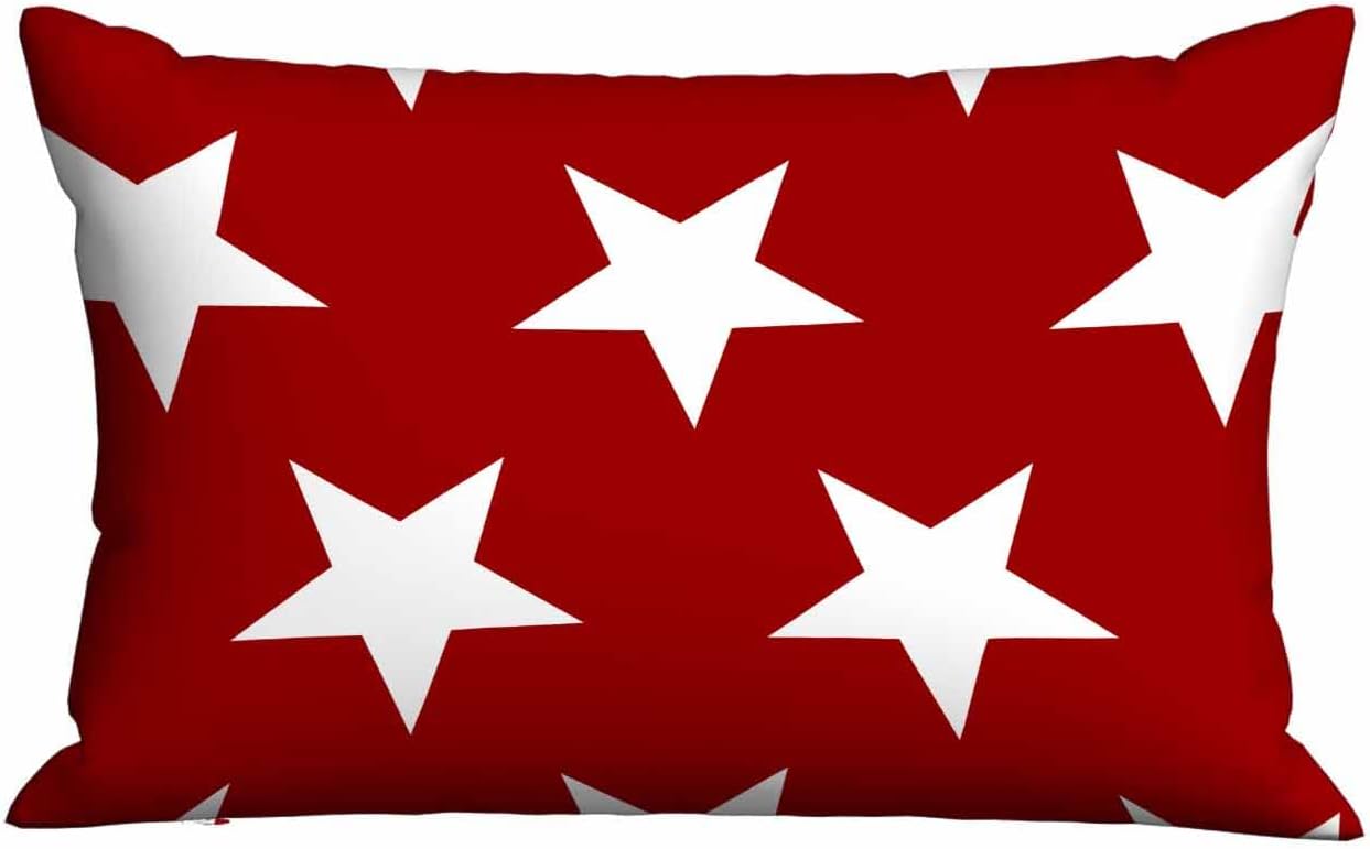 Mugod Pillow Case Red Stars Flag,Cushion Cover Case 20x30 Inches for Home Sofa Bedroom Living for Women Men