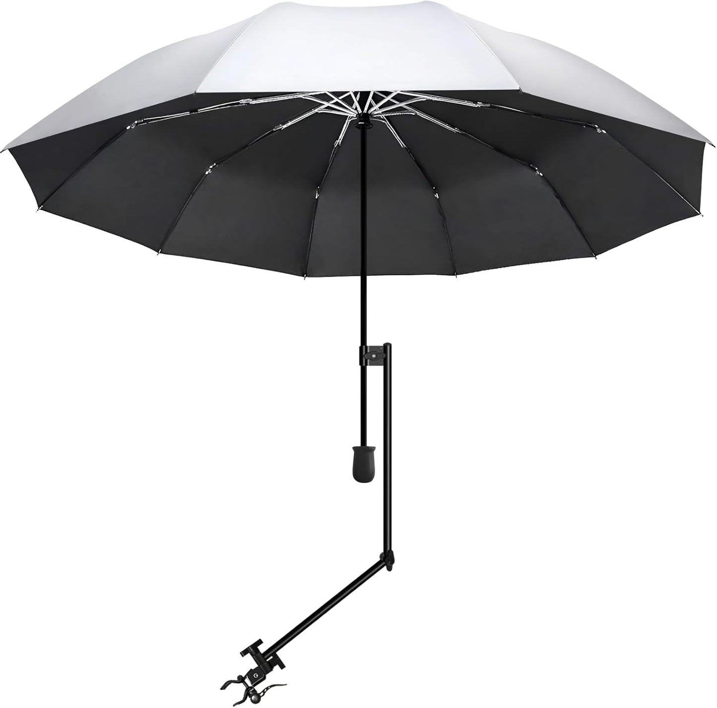 UPF 50+ Beach Umbrella with Adjustable Universal Clamp