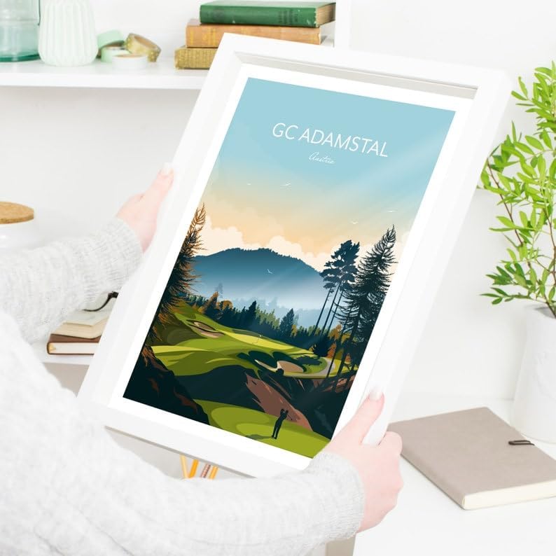 Nationcog Adamstal Golf Print - Austria - European Golf Course, GC Adamstal Golf Course Poster, Austria Golf Art, Mountain Golf Landscape, Scenic Golf Course Print (Unframed) (24x36)