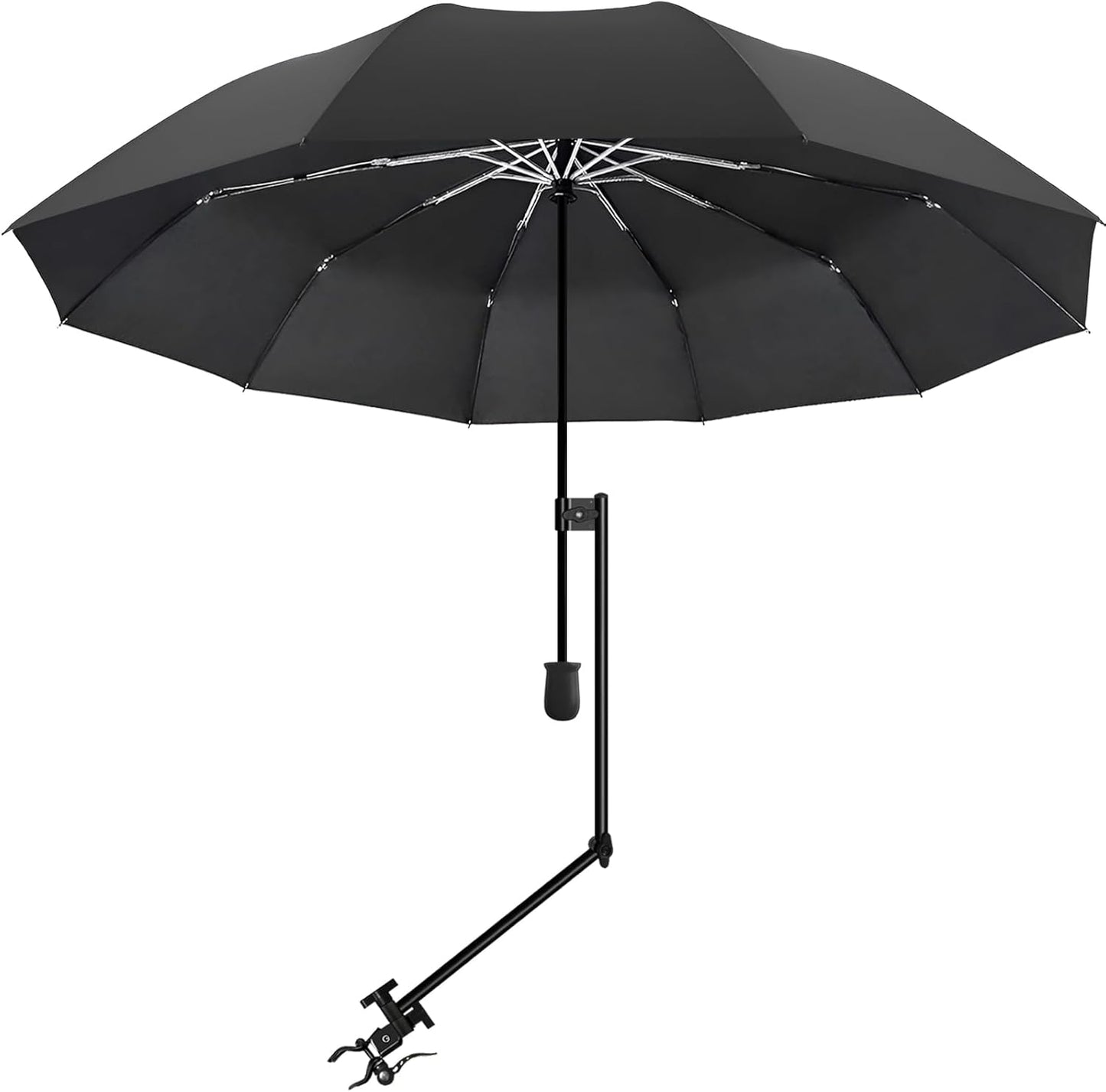 UPF 50+ Beach Umbrella with Adjustable Universal Clamp