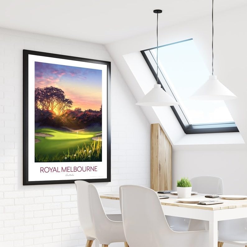 Royal Melbourne Golf Print - The West Course 5th Hole - Golf Course Australia, Royal Melbourne Golf Poster, Australia Golf Course Print, Sunset Golf Art, Nature Landscape Wall Decor (Unframed) (20x30)