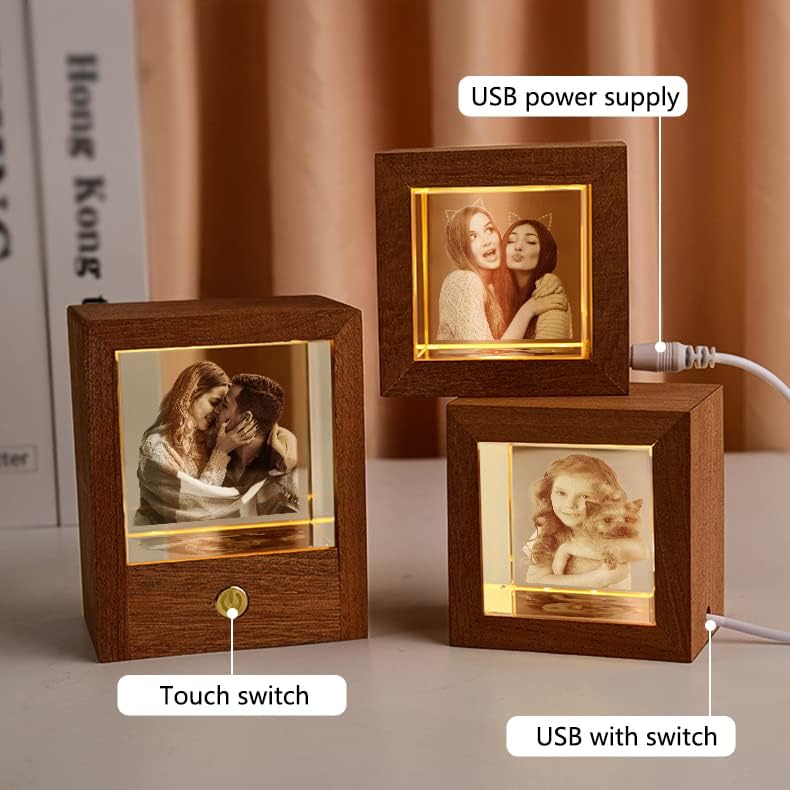 3D Crystal Photo, Engraving Personalized Gift with Your Own Photo, Unique Child & Marriage Gift, Memorial Present
