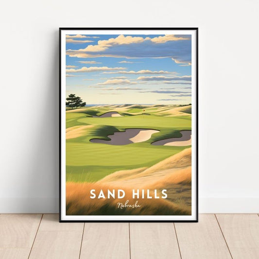 Nationcog Sand Hills Golf Wall Art, Nebraska Prairie Landscape Print for Office or Bedroom, Rustic Golf Decor for Men, Unique Gift for Dad, Husband, or Golf Enthusiasts (Unframed) (20x30)