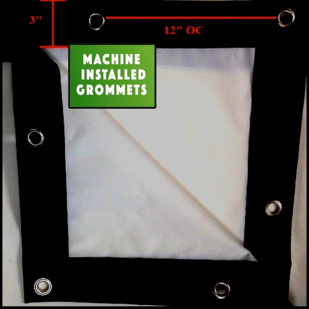 Spectrum Golf Simulator Golf Impact Screen Poly Blend Golf Simulator Screen Material Black Border with Grommets