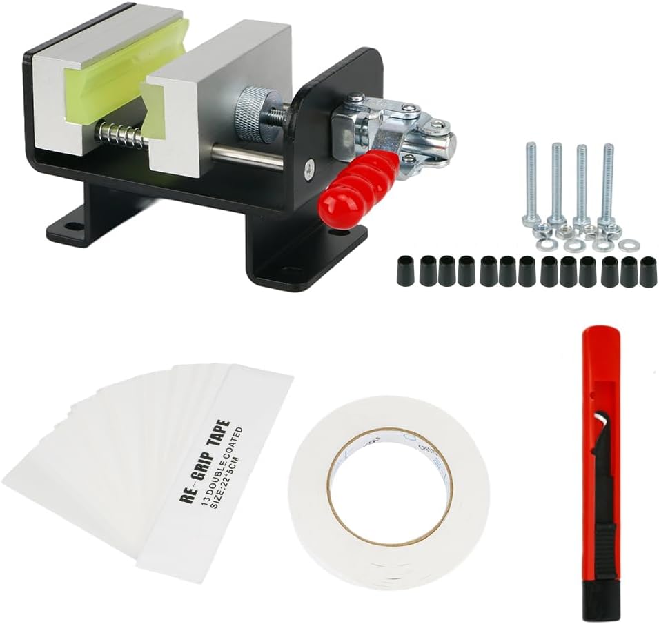 wosofe Golf Club Regrip Vise Tool,Golf Club Gripping Station Quick Shaft Clamp,Grip Replacement Tool,Package Rubber Non-Slip Manual Handle Easy to Install Detachable,Golf Workshop Supplies