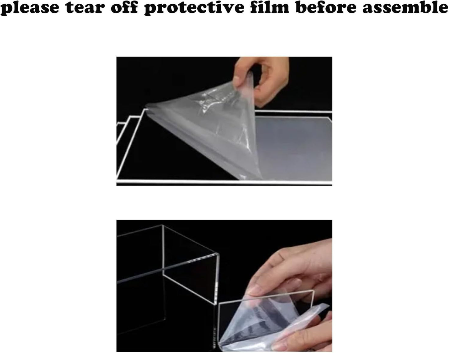Clear Acrylic Display Box Collectibles Display Case Organizing Toys Case with Solid Built-in Wooden Base(7.9x6x9.8 inch; 20x15x25 cm)