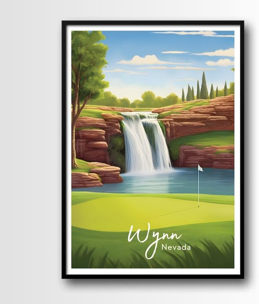Nationcog Wynn Golf Poster, Vintage Nevada Travel Wall Art Print, Retro Resort Golf Artwork, Classic Decor Gift for Men, Office or Man Cave (Unframed) (16x24)