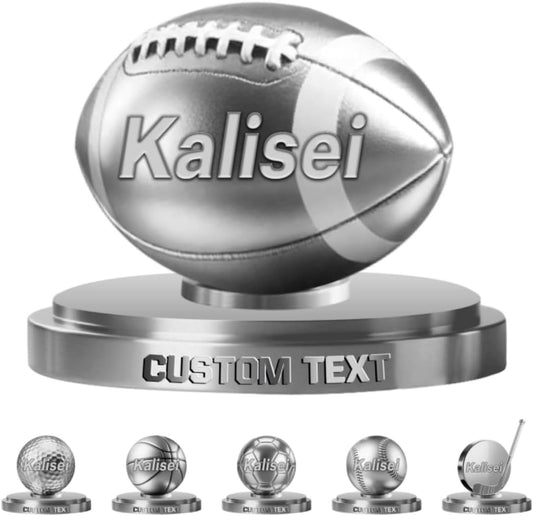Personalized Soccer Football Baseball Basketball Softball Golf Hockey Ball Desktop Ornament Sport Desk Name Plate Custom Name Athletes Figurine Sign Sport Lovers Acrylic Plaque Gift for Men Women