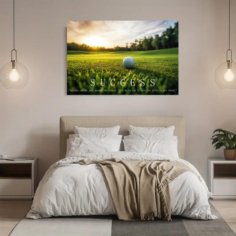 Golf Inspirational Quotes Wall Art Posters Pictures for Gallery Room Aesthetic Living Room Bathroom Bedroom Decor (08×12inch_Framed)