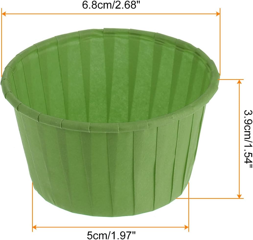 HARFINGTON 150Pcs Cupcake Baking Cups 3.5oz Standard Size Paper Cupcake Liners Greaseproof Wrappers Disposable for Wedding Birthdays Christmas Dessert, Green