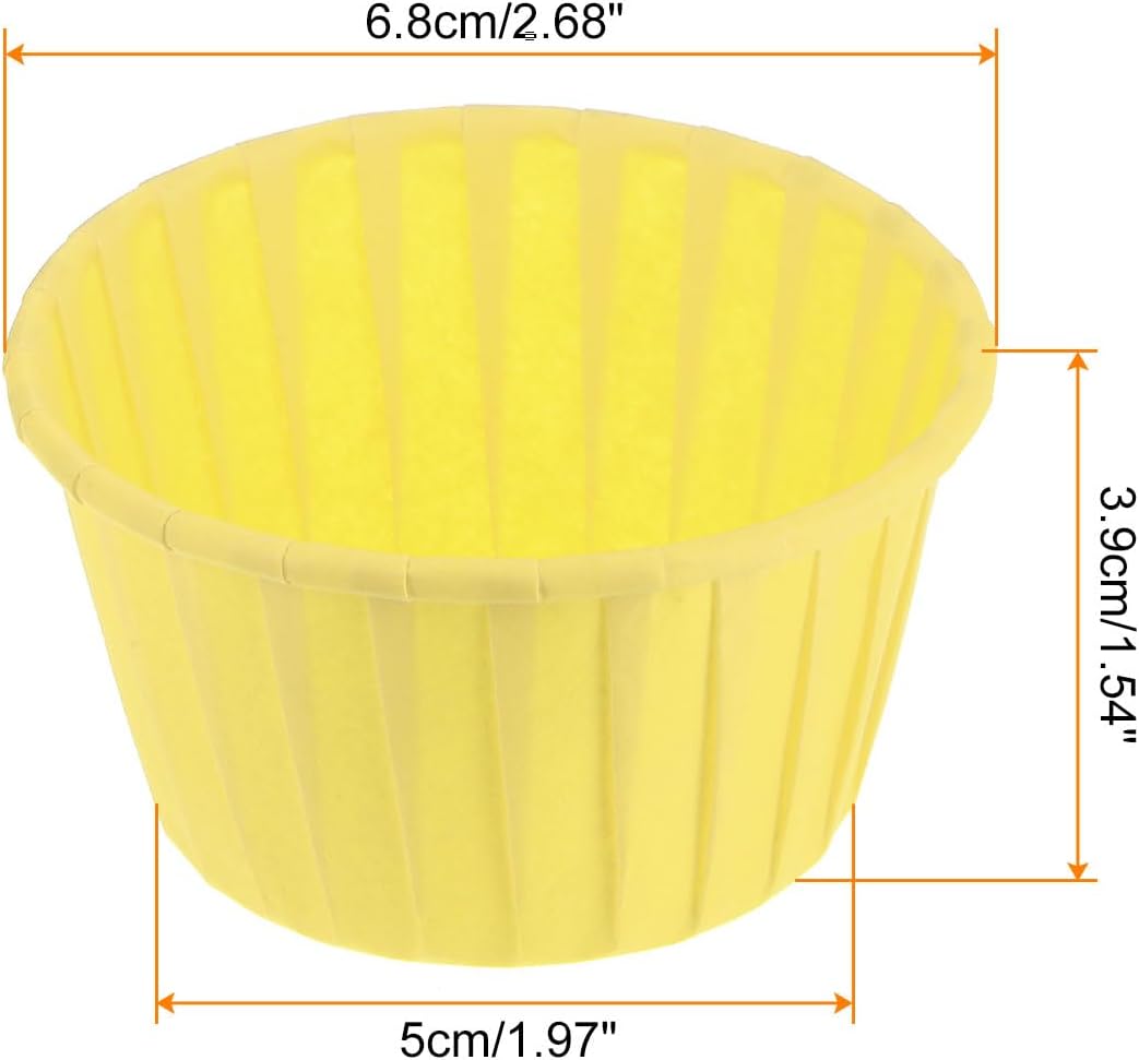 HARFINGTON 150Pcs Cupcake Baking Cups 3.5oz Standard Size Paper Cupcake Liners Greaseproof Wrappers Disposable for Wedding Birthdays Christmas Dessert, Yellow