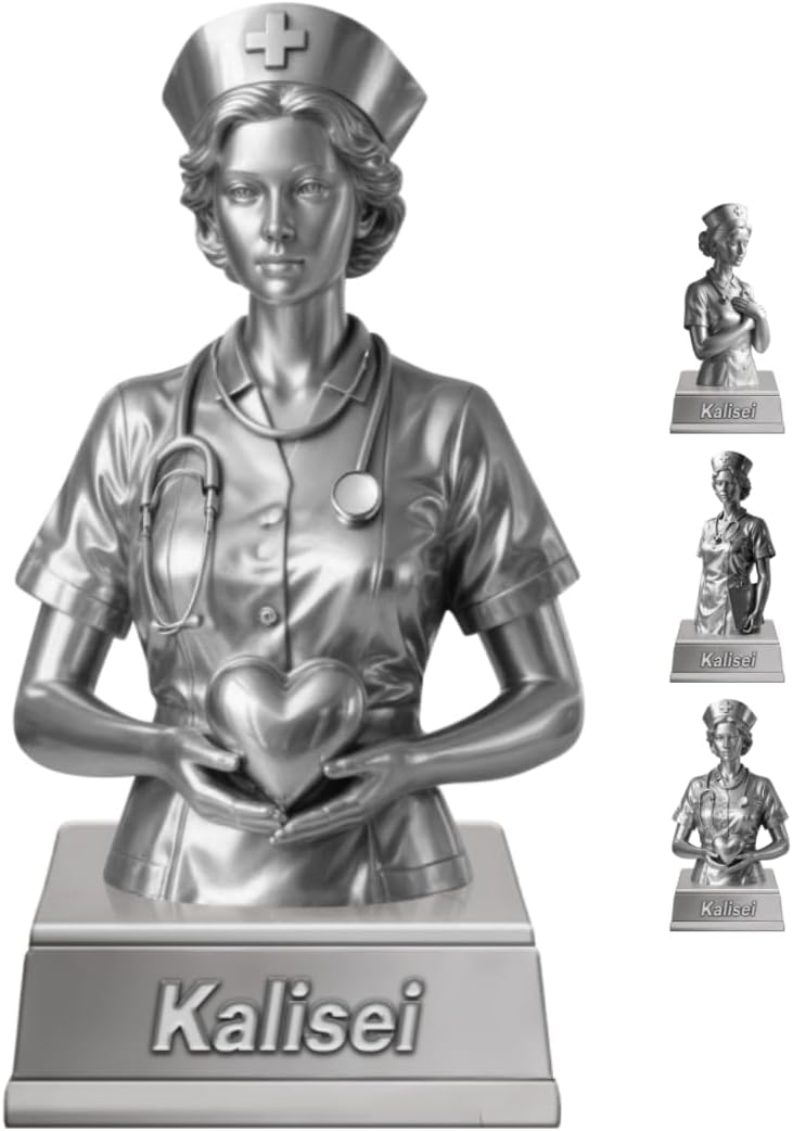 Personalized Nurse Figurine Desktop Ornaments for Bedroom Office Custom Head Nurse Name Acrylic Plaque Sign Doctor Home Decor Gift for Mom Grandma Women Family Friends