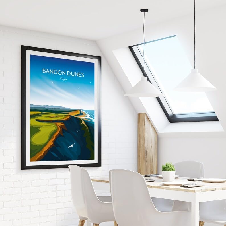 Bandon Dunes Golf Poster - Oregon Golf Course Resort, Oregon Golf Art, Coastal Golf Print, Vintage Golf Wall Decor, Scenic Golf Landscape, Golf Resort Artwork (Unframed) (20x30)