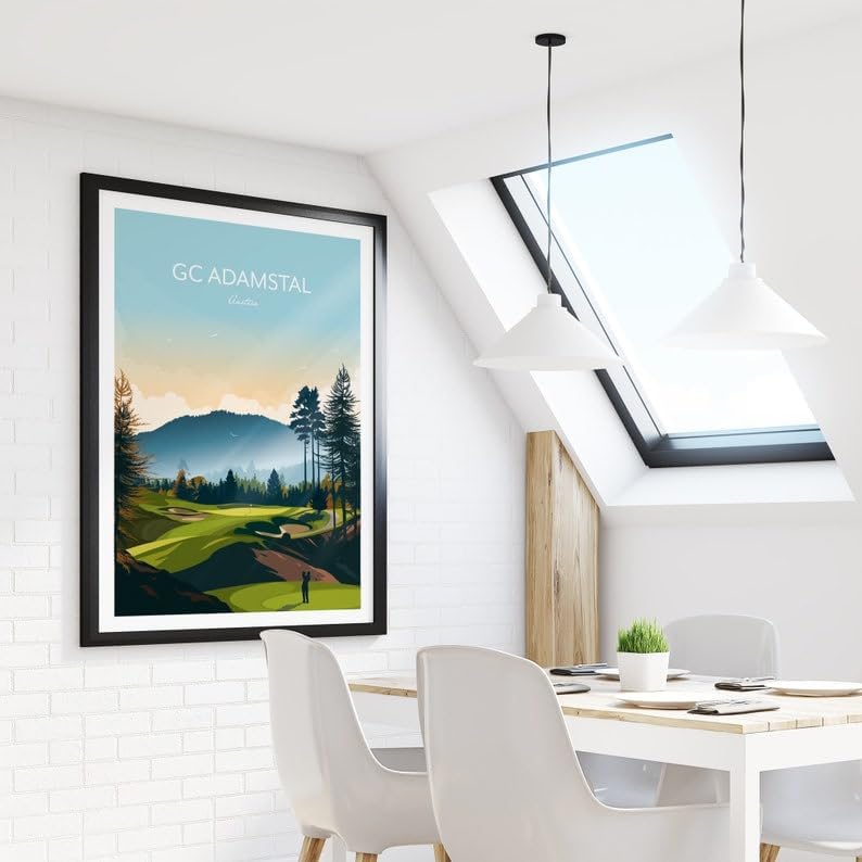 Nationcog Adamstal Golf Print - Austria - European Golf Course, GC Adamstal Golf Course Poster, Austria Golf Art, Mountain Golf Landscape, Scenic Golf Course Print (Unframed) (16x24)