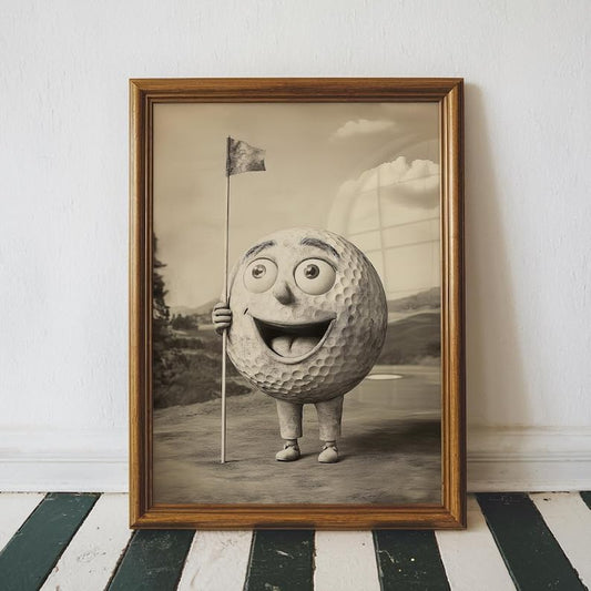 Nationcog Vintage Black and White Golf Wall Art, Retro Sports Photography Print for Bar, Office or Game Room Decor, Classic Golfer Artwork Gift for Dad (Unframed) (11x14)